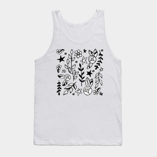 Black & White Nature Doodle Tank Top